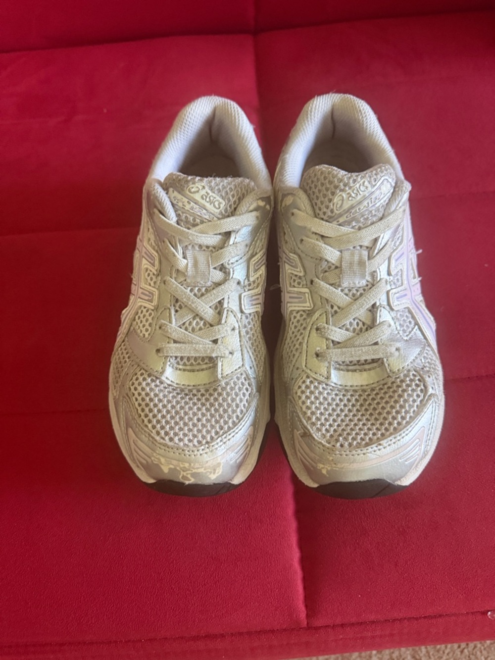 ASICS Women's Light Beige Mesh Athletic Sneakers